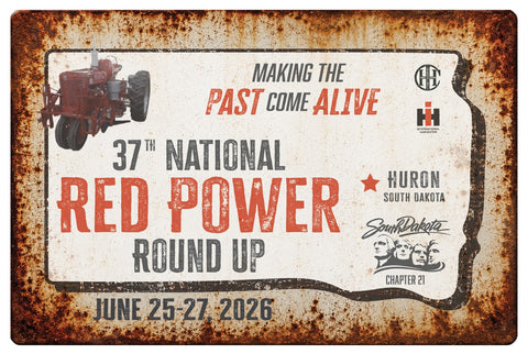 12"x18" Red Power Round Up 2026 Aluminum Sign